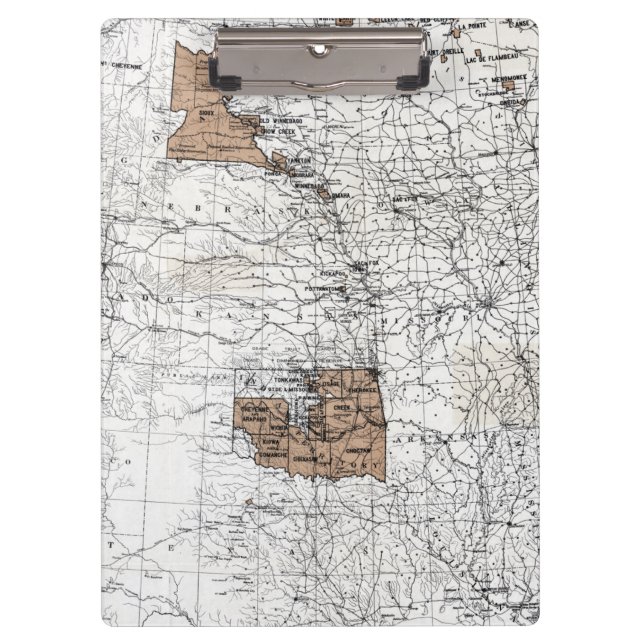 MAP: RESERVATIONS, 1888 CLIPBOARD (Front)