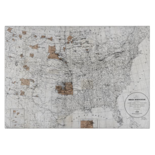 MAP: RESERVATIONS, 1888 CUTTING BOARD