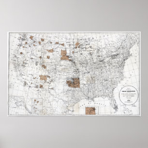 MAP: RESERVATIONS, 1888 POSTER