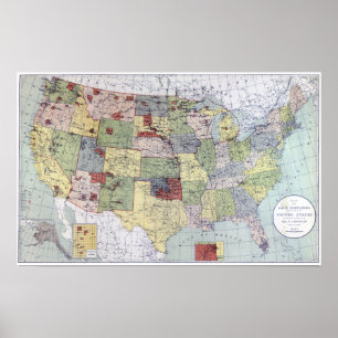 MAP: RESERVATIONS, 1892 POSTER