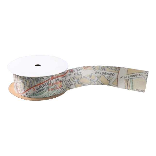 Map Ribbon Satin Ribbon (Spool)