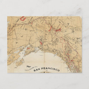 Map Showing Routes from San Francisco to Alaska Postcard