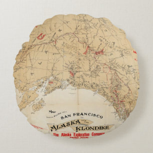 Map Showing Routes from San Francisco to Alaska Round Cushion