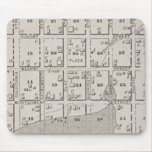 Map showing San Francisco watefront in early days Mouse Mat