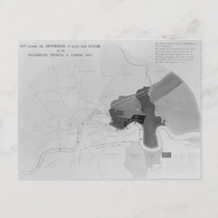 Map showing the Distribution of Deaths Postcard