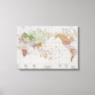 Map showing the Languages of the World Canvas Print