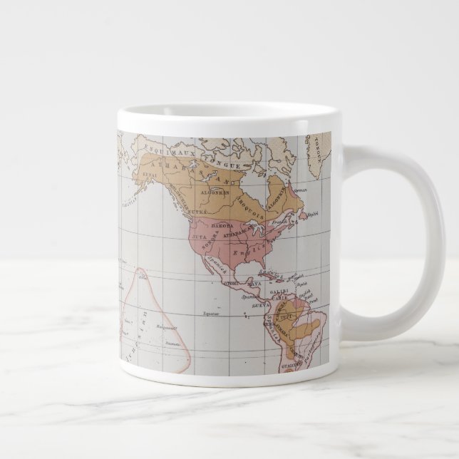 Map showing the Languages of the World Large Coffee Mug (Right)