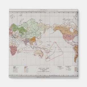 Map showing the Languages of the World Magnet