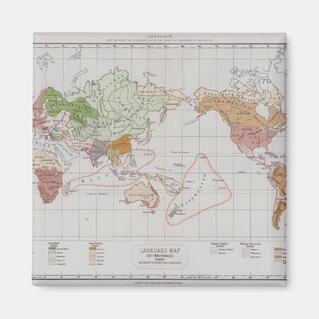 Map showing the Languages of the World Magnet (Front)