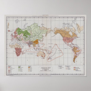 Map showing the Languages of the World Poster