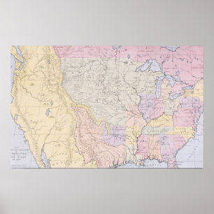 Map showing the localities of the Indian tribes Poster