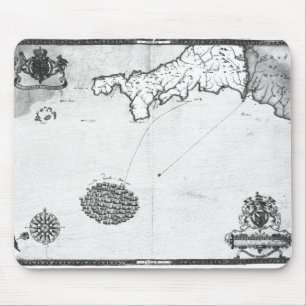 Map showing the route of the Armada fleet Mouse Mat