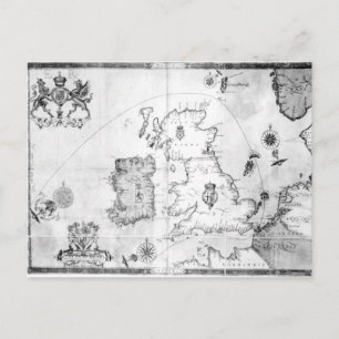 Map showing the route of the Armada fleet Postcard