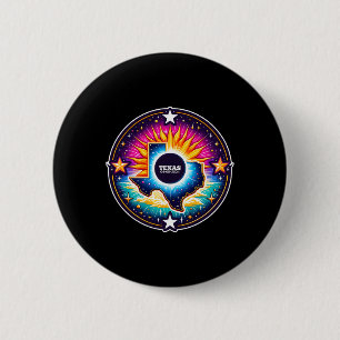 Map Total Solar Eclipse April 8 2024  6 Cm Round Badge
