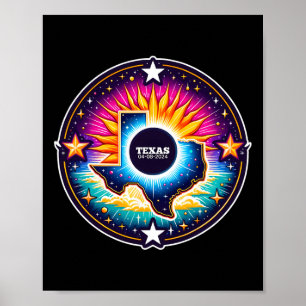 Map Total Solar Eclipse April 8 2024 Poster