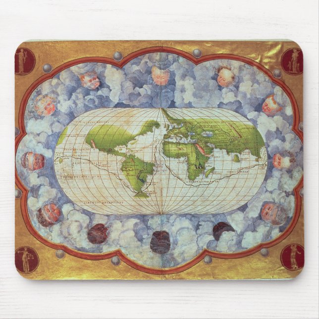 Map tracing Magellan's world voyage Mouse Mat (Front)