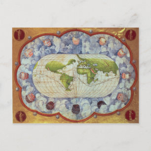 Map tracing Magellan's world voyage Postcard