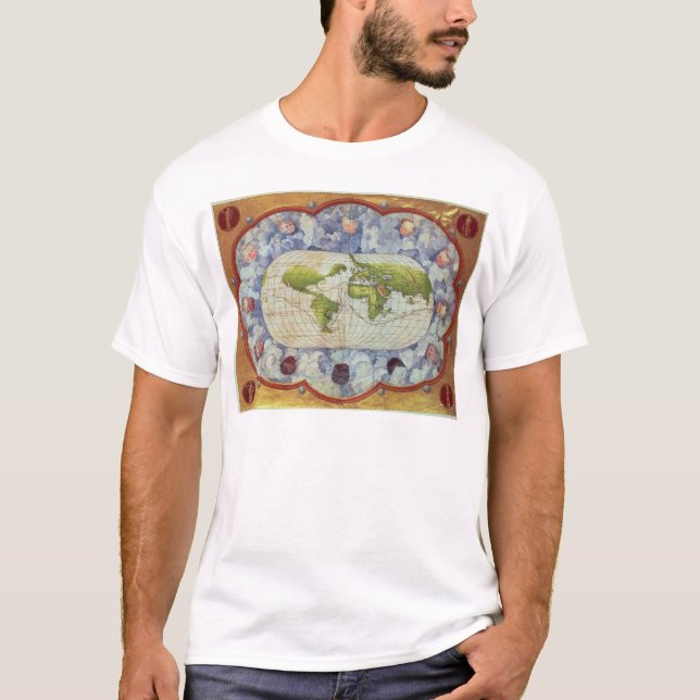 Map tracing Magellan's world voyage T-Shirt (Front)