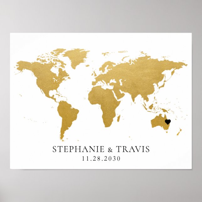 Map Travel Theme Guest Sign In Wedding Mitzvah (Front)