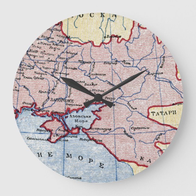 MAP: UKRAINE, c1906 Large Clock (Front)