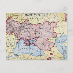 MAP: UKRAINE, c1906 Postcard