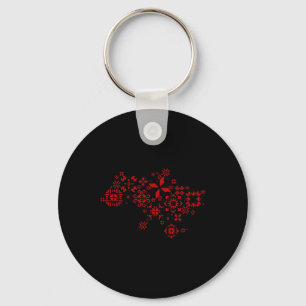 Map Ukraine - Thread Embroidery - Ukrainian Embroi Key Ring