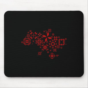 Map Ukraine - Thread Embroidery - Ukrainian Embroi Mouse Mat