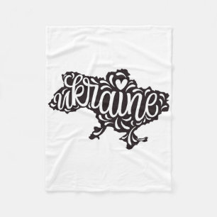 Map Ukraine - Ukrainian National Emblem  Fleece Blanket