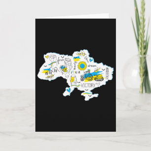 Map Ukraine - Ukrainian National Emblem - Ukrainia Card