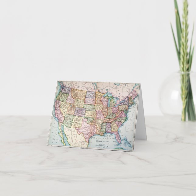 Map: United States, 1905 Card (Front)