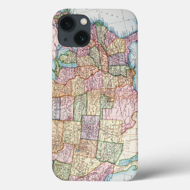Map: United States, 1905 Case-Mate iPhone Case (Back)