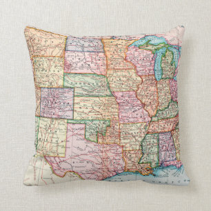 Map: United States, 1905 Cushion