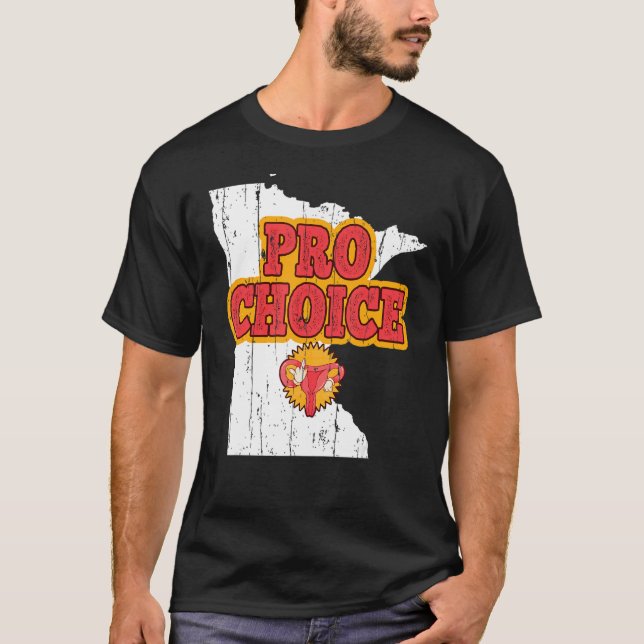 Map Us State Minnesota Abortion Feminist Pro Choic T-Shirt (Front)