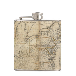 MAP: USA, 1783 HIP FLASK