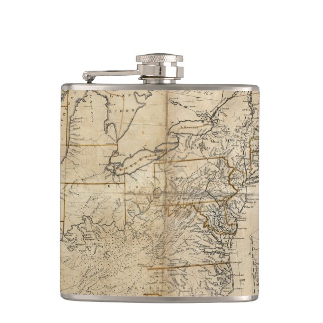 MAP: USA, 1783 HIP FLASK (Front)