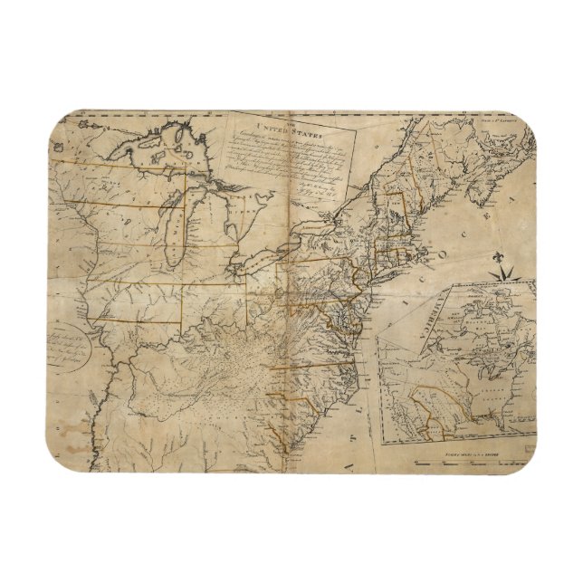 MAP: USA, 1783 MAGNET (Horizontal)