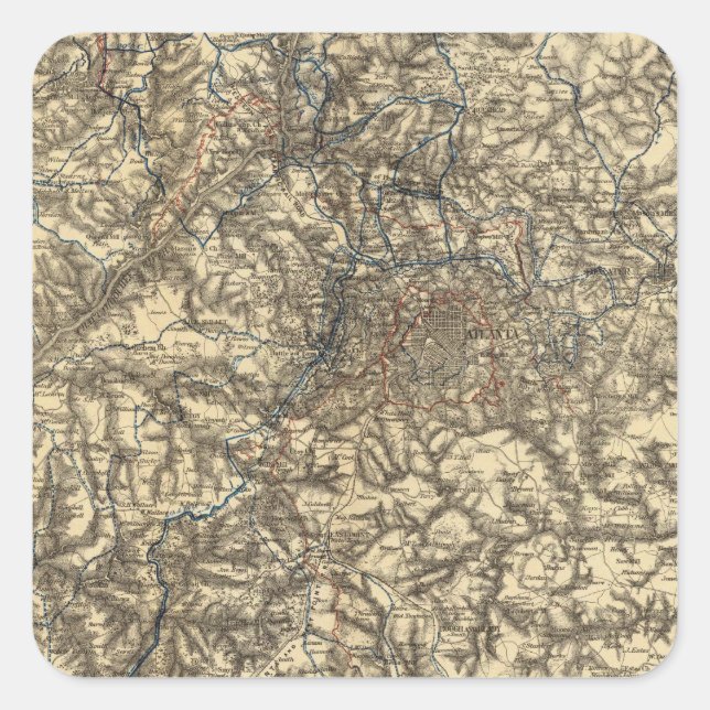 Map V illustrating the Military Operations Square Sticker (Front)