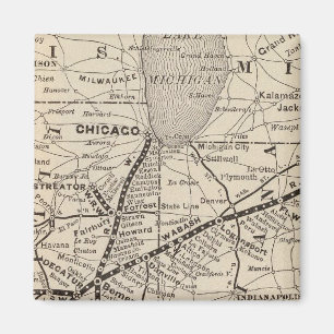 Map Wabash Railway Magnet