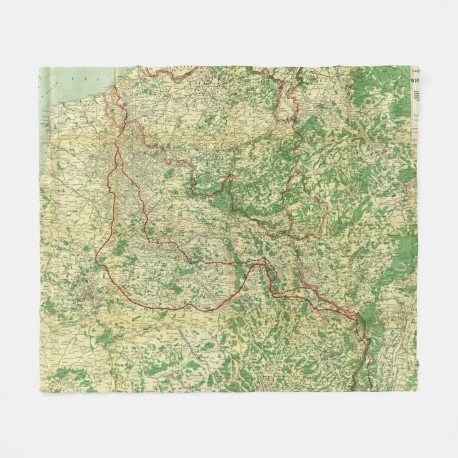 Map Western Front Fleece Blanket (Front (Horizontal))