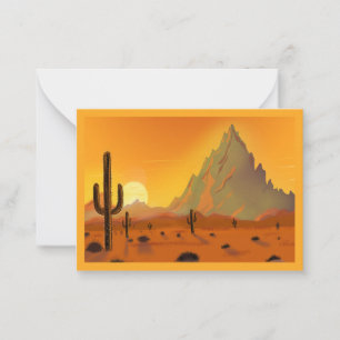Map with desert and cactus. nostalgia card