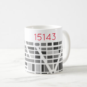 Map Zip Code Moving New Home History Urban Grey Coffee Mug
