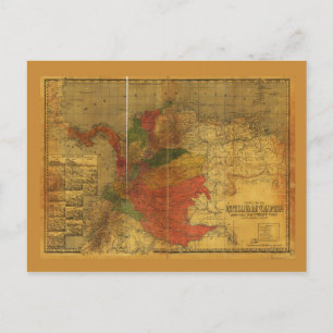 Mapa de la Republica de Colombia (1912) Postcard