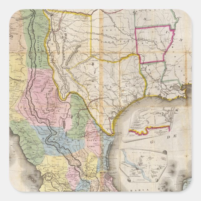 Mapa de los Estados Unidos De Mejico Square Sticker (Front)