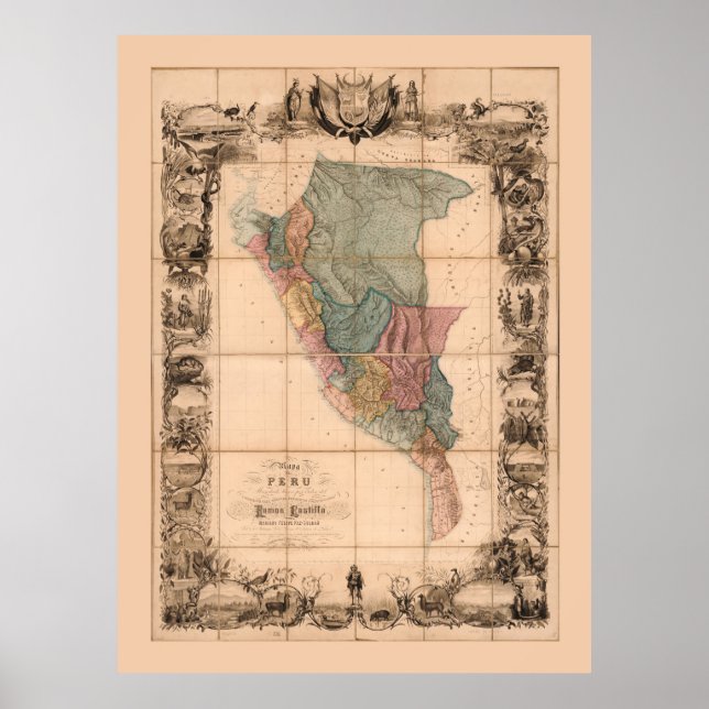 Mapa del Peru (1862) Poster (Front)