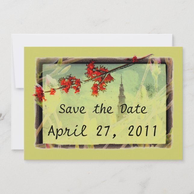 Maple and Magnolia Blossom Save The Date (Front)