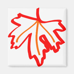 Maple Autumn Fall Leaf Orange Red Magnet