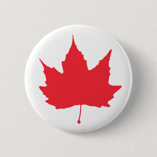 Maple autumn leaf 6 cm round badge