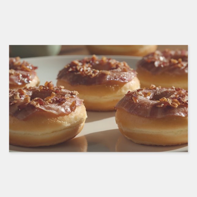 Maple Bacon Donuts Rectangular Sticker (Front)