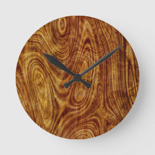 Maple Burlwood Nature Tree Wood Effect Clock