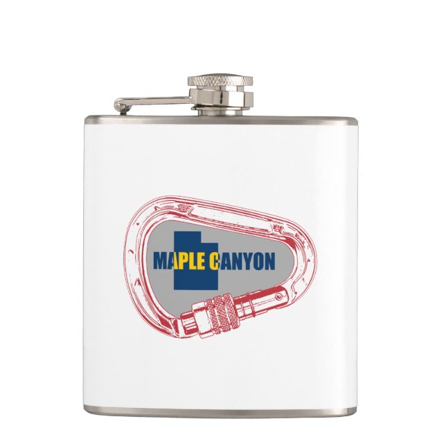 Maple Canyon Climbing Carabiner Hip Flask (Front)
